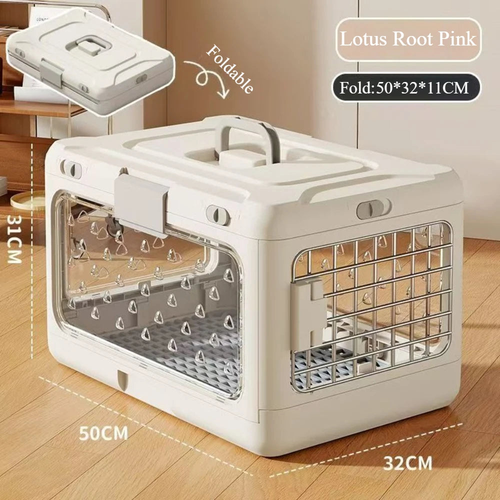 Portable Handheld Folding Pet Aircase Car Play Cat Check in Box for Travel Breathable Thickening Cat Box Indoor Outdoor Use