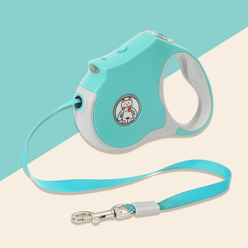 Automatic Traction Rope Pet Supplies Automatic Retractable Traction Leash With Lights Out Walking Dog Light Dog Leash