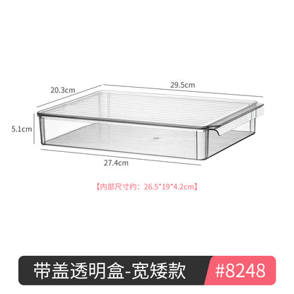 Storage Box PET Transparent Acrylic Rectangular Cosmetic Station Snack Kitchen Sundries Storage Box with Lid