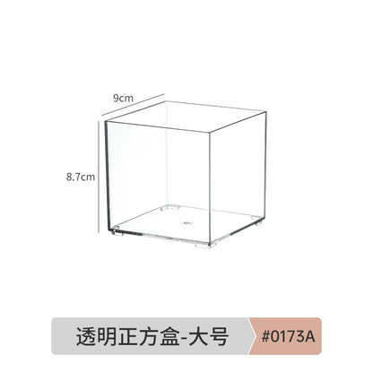 Storage Box PET Transparent Acrylic Rectangular Cosmetic Station Snack Kitchen Sundries Storage Box with Lid