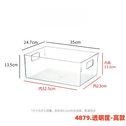Storage Box PET Transparent Acrylic Rectangular Cosmetic Station Snack Kitchen Sundries Storage Box with Lid