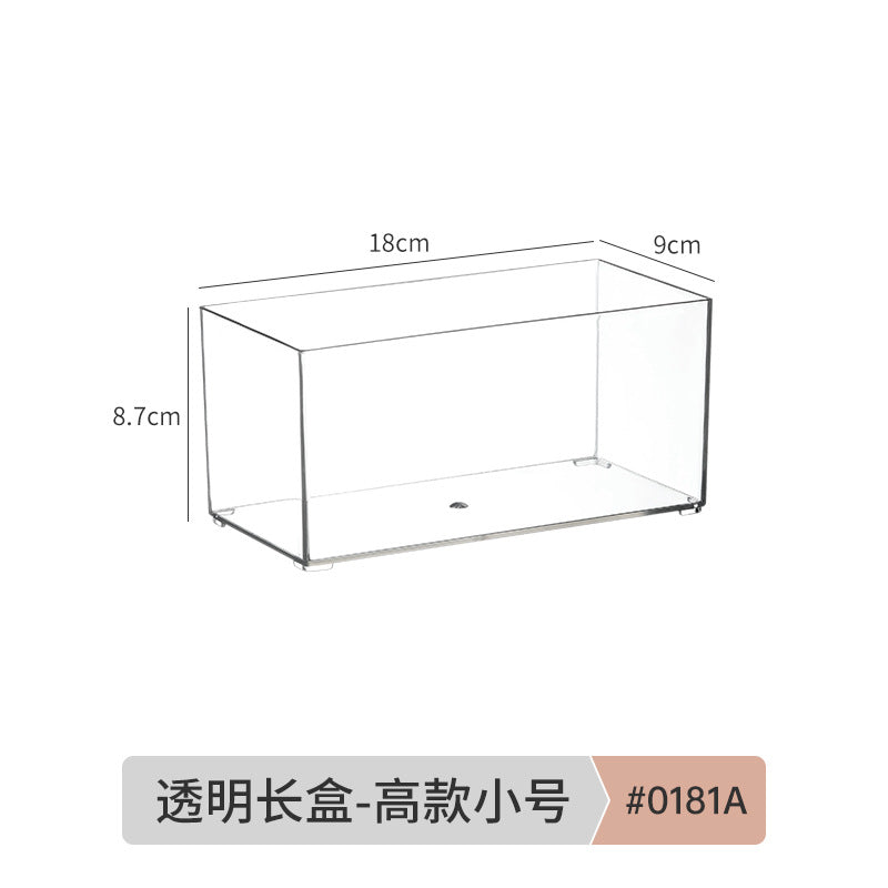 Storage Box PET Transparent Acrylic Rectangular Cosmetic Station Snack Kitchen Sundries Storage Box with Lid