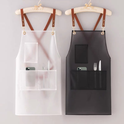 New apron tpu Waterproof antifouling kitchen household pet shop barber shop men's and women's work clothes customizable logo