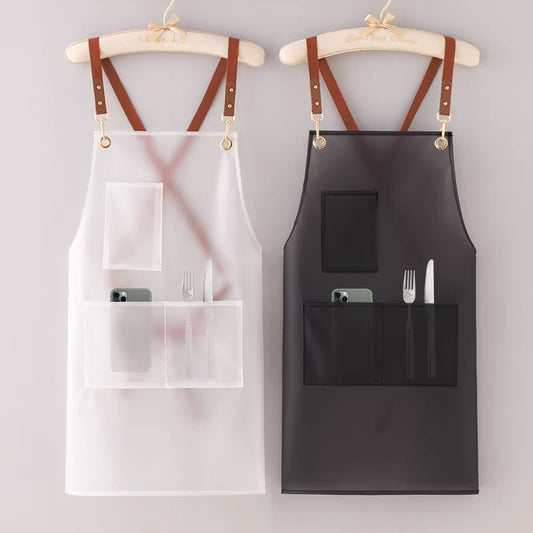 New apron tpu Waterproof antifouling kitchen household pet shop barber shop men's and women's work clothes customizable logo