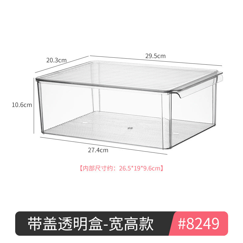 Storage Box PET Transparent Acrylic Rectangular Cosmetic Station Snack Kitchen Sundries Storage Box with Lid