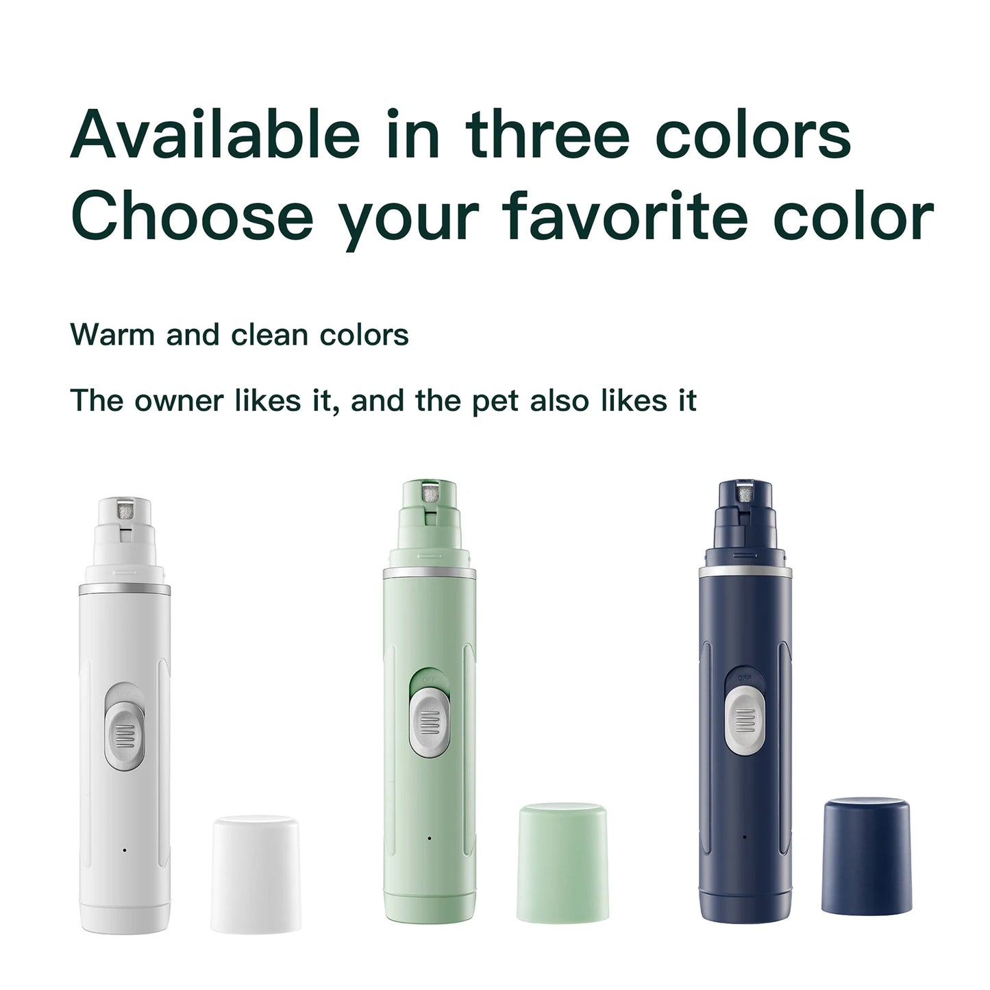 Electric Dog Nail Grinder with Polisher Wheel LED Light Pet Nail Clipper USB Rechargeable 2-Speed Pet Nail Trimmers for Cat Dog