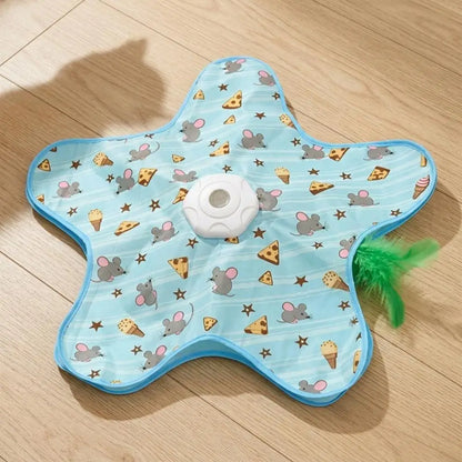 Cat Toys Interactive Hide and Seek Cat Toy Motion-Activated Cat Toy With Moving Feather Interactive Cat Toy USB Rechargeable