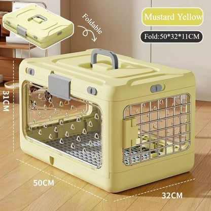 Portable Handheld Folding Pet Aircase Car Play Cat Check in Box for Travel Breathable Thickening Cat Box Indoor Outdoor Use