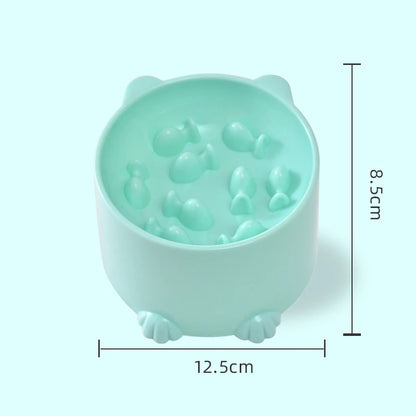 Pet High Foot Anti Choking Bowl Cat Basin Neck Protection Cat Food Bowl Rice Bow Slow Food Anti Choking Pet Bowl