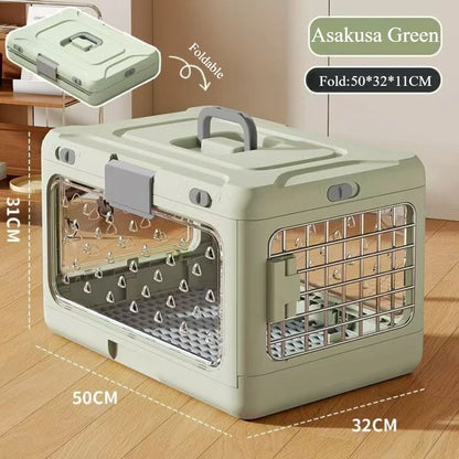 Portable Handheld Folding Pet Aircase Car Play Cat Check in Box for Travel Breathable Thickening Cat Box Indoor Outdoor Use
