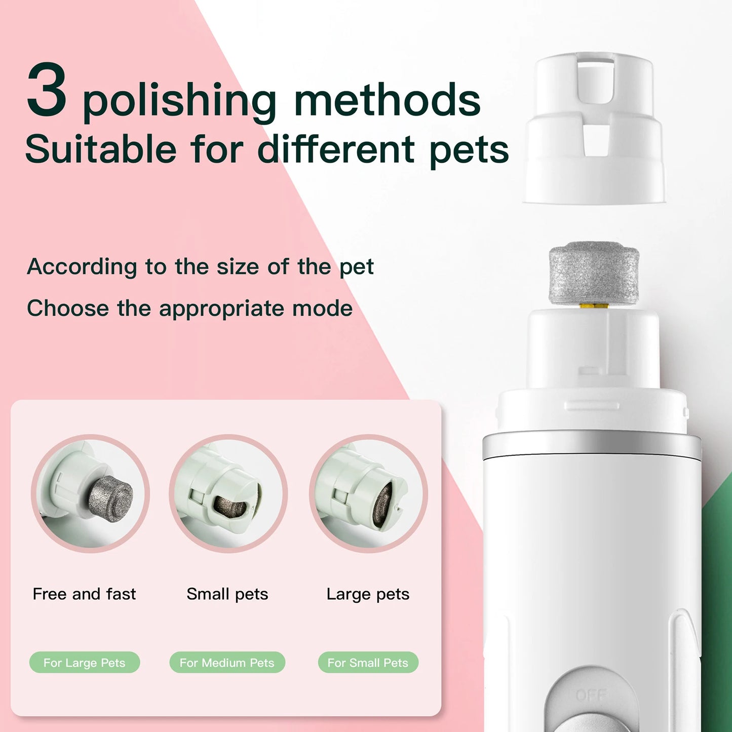 Electric Dog Nail Grinder with Polisher Wheel LED Light Pet Nail Clipper USB Rechargeable 2-Speed Pet Nail Trimmers for Cat Dog