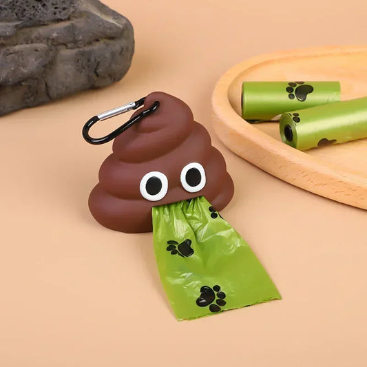 Portable Dog Poop Bag Dispenser – Degradable Waste Bags for Cats & Dogs, Leash Attachment