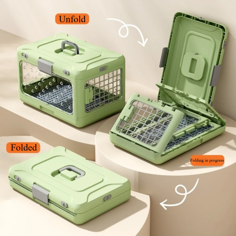 Portable Handheld Folding Pet Aircase Car Play Cat Check in Box for Travel Breathable Thickening Cat Box Indoor Outdoor Use