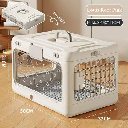 Portable Handheld Folding Pet Aircase Car Play Cat Check in Box for Travel Breathable Thickening Cat Box Indoor Outdoor Use