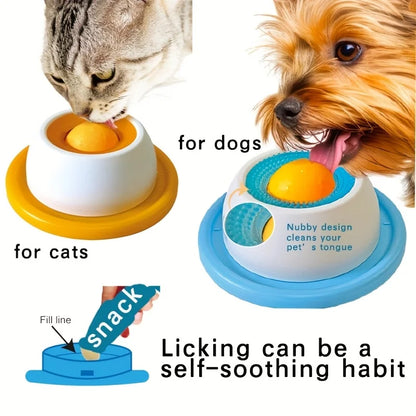 Slow Feeder Licking Plate for Cats & Dogs - Wet Food, Yogurt, and Snack Dispenser with Non-Slip Base, Slow Consumption System
