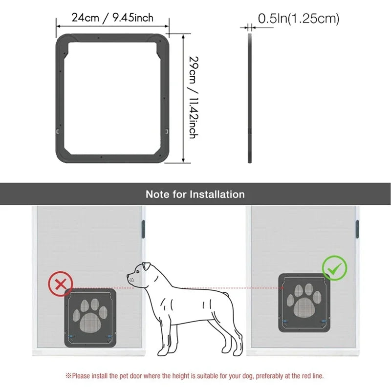 Cat and dog pet door cat door dog hole indoor and outdoor easy installation free access screen window security door dog fence