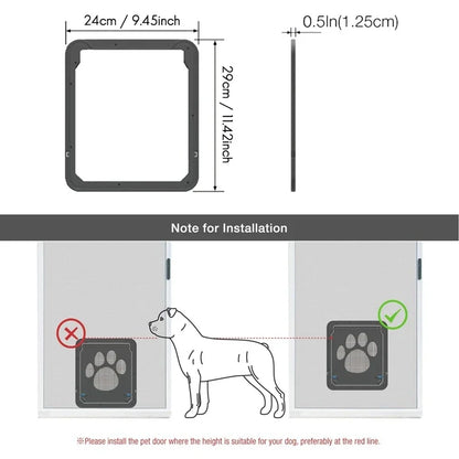Cat and dog pet door cat door dog hole indoor and outdoor easy installation free access screen window security door dog fence