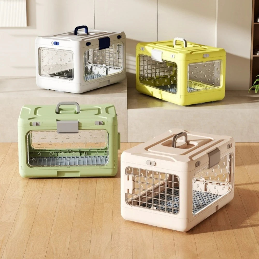 Portable Handheld Folding Pet Aircase Car Play Cat Check in Box for Travel Breathable Thickening Cat Box Indoor Outdoor Use