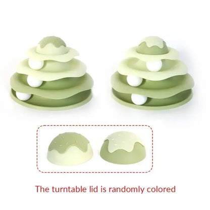 3-Layer Cat Turntable Toy Interactive Pet Cat Toy Tower Tracks Cat Toy Educational Play Indoor Cat Teaser Durable Polypropylene