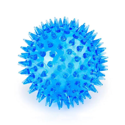 TPR Squeaky Spiked Dog Ball Chew Toy Durable Teeth Cleaning Molar Toy Floating Bouncy Interactive Pet Toy For Oral Care