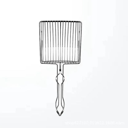 Stainless Steel Cat Litter Shovel Wooden Handle Shovel Easy To Clean Good-Looking Reduce Dust Suitable For Small Dog Toilets