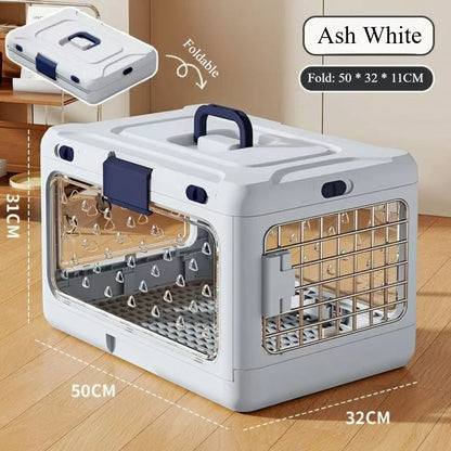 Portable Handheld Folding Pet Aircase Car Play Cat Check in Box for Travel Breathable Thickening Cat Box Indoor Outdoor Use