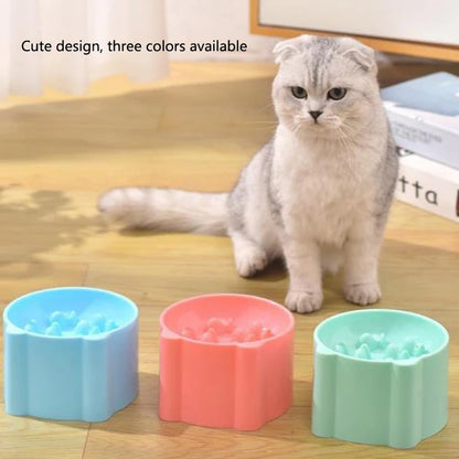 Pet High Foot Anti Choking Bowl Cat Basin Neck Protection Cat Food Bowl Rice Bow Slow Food Anti Choking Pet Bowl