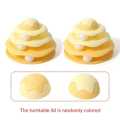 3-Layer Cat Turntable Toy Interactive Pet Cat Toy Tower Tracks Cat Toy Educational Play Indoor Cat Teaser Durable Polypropylene